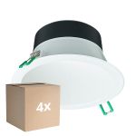 Mehrfachpackung 4x Philips LED Downlight Coreline DN142B Aluminium Weiß 9.8W 1200lm 60D - 840 Kaltweiß | Ausschnitt 155mm - IP20 - Weiß Reflektor