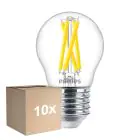 Mehrfachpackung 10x Philips MASTER LED E27 Kugel Fadenlampe Klar 5.9W 806lm - 922-927 Dim To Warm | Höchste Farbwiedergabe - Dimmbar - Ersatz Für 60W