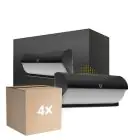 Mehrfachpackung 4x Bright Choice LED-Wand- und Deckenleuchte Schwarz 12W 1200lm - 840 Kaltweiß | IP54 - Lichtsensor 